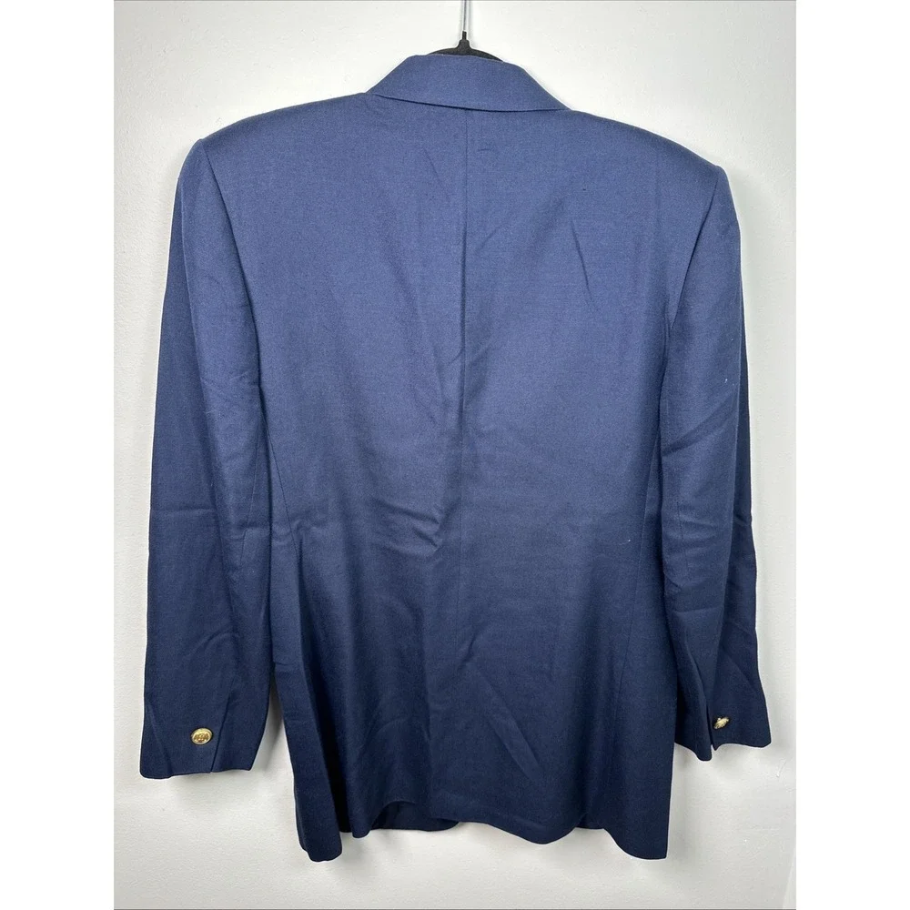 Vintage Talbots Blazer Womens Size 10 Blue One Button Lined Linen Blend USA Made